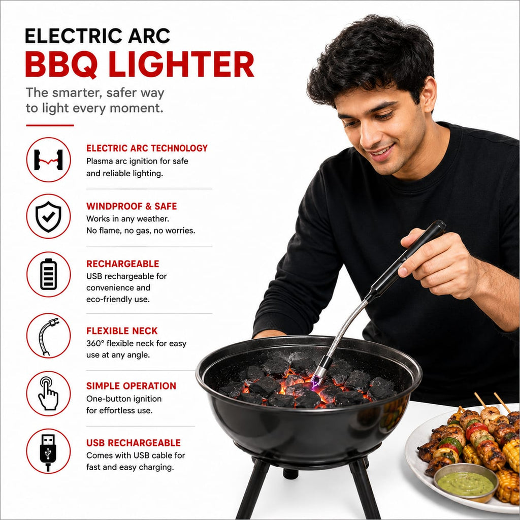Electric Arc BBQ Lighter| Rechargeable Windproof Flameless Lighter