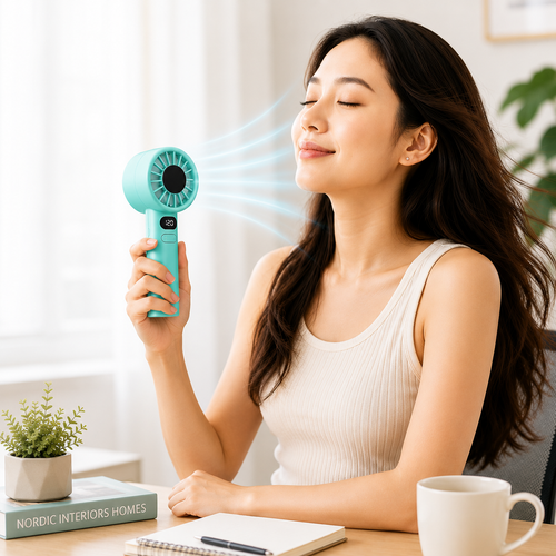 portable Hand Fan | Mini fan |Portable Handheld Fan with Digital Display & Table Stand – 120 Speed Levels