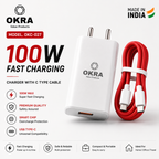 100W Fast Charging Charger (adaptor with Type-C Cable )
