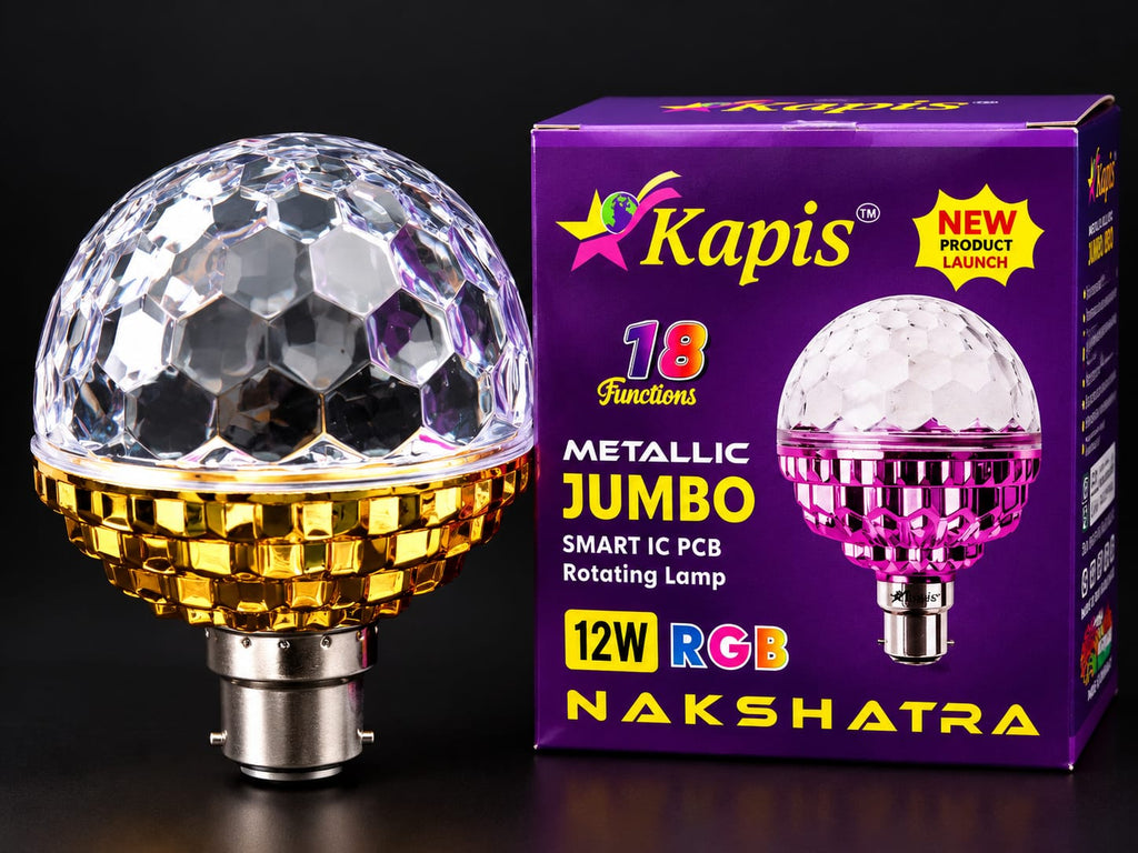 Kapis Metallic Jumbo Nakshatra 12W RGB Rotating LED Disco Lamp