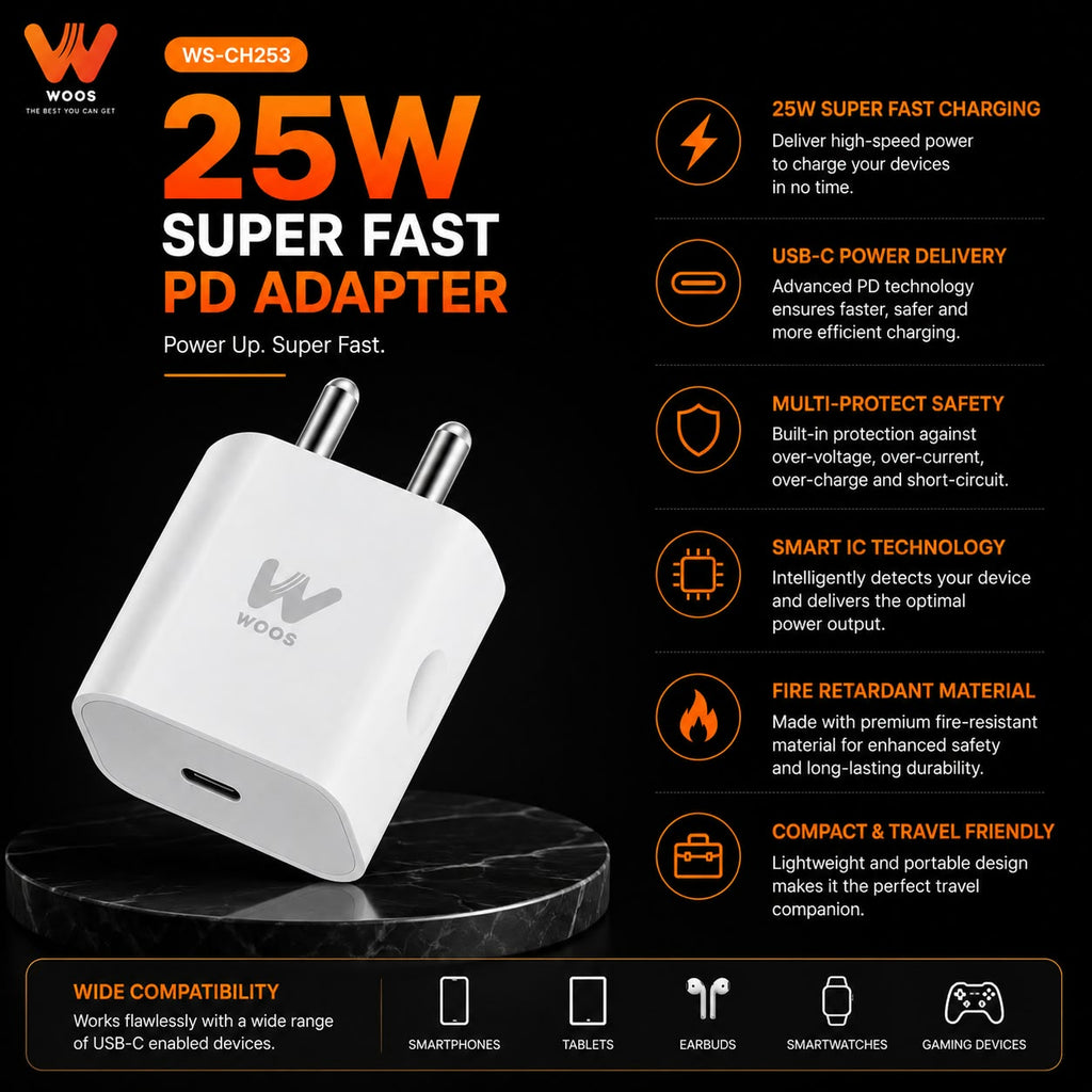 Best Woos 25W Adapter under 199 only 
